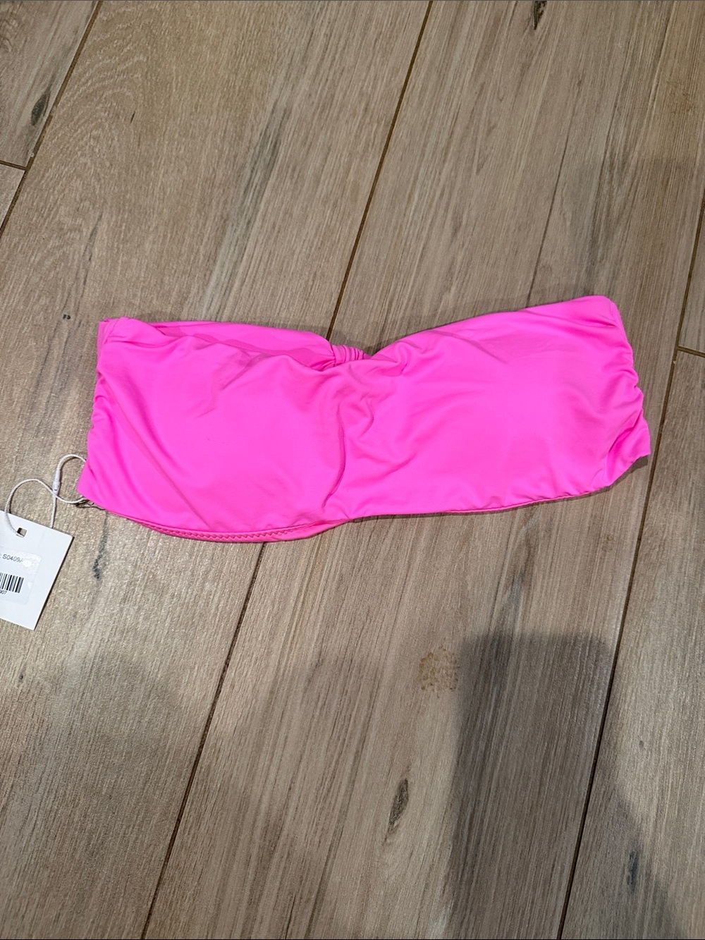Women’s Strapless Bandeau Bikini Top - Neon Pink